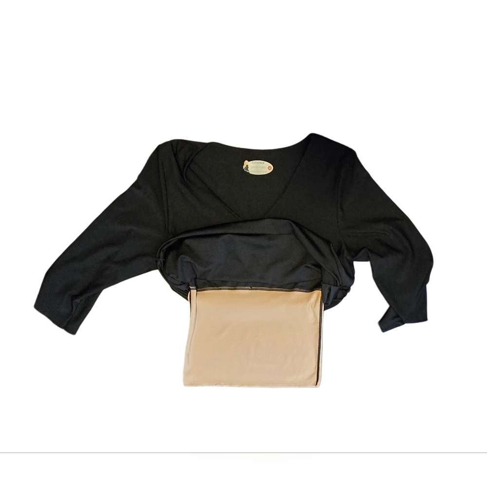 Spanx Black V-Neck Shaping Top w/ Built-In Nude Panel Tummy Cpntrol Size M‎ - Picture 3 of 5